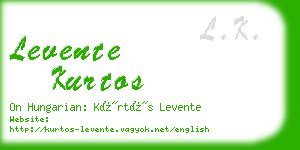 levente kurtos business card